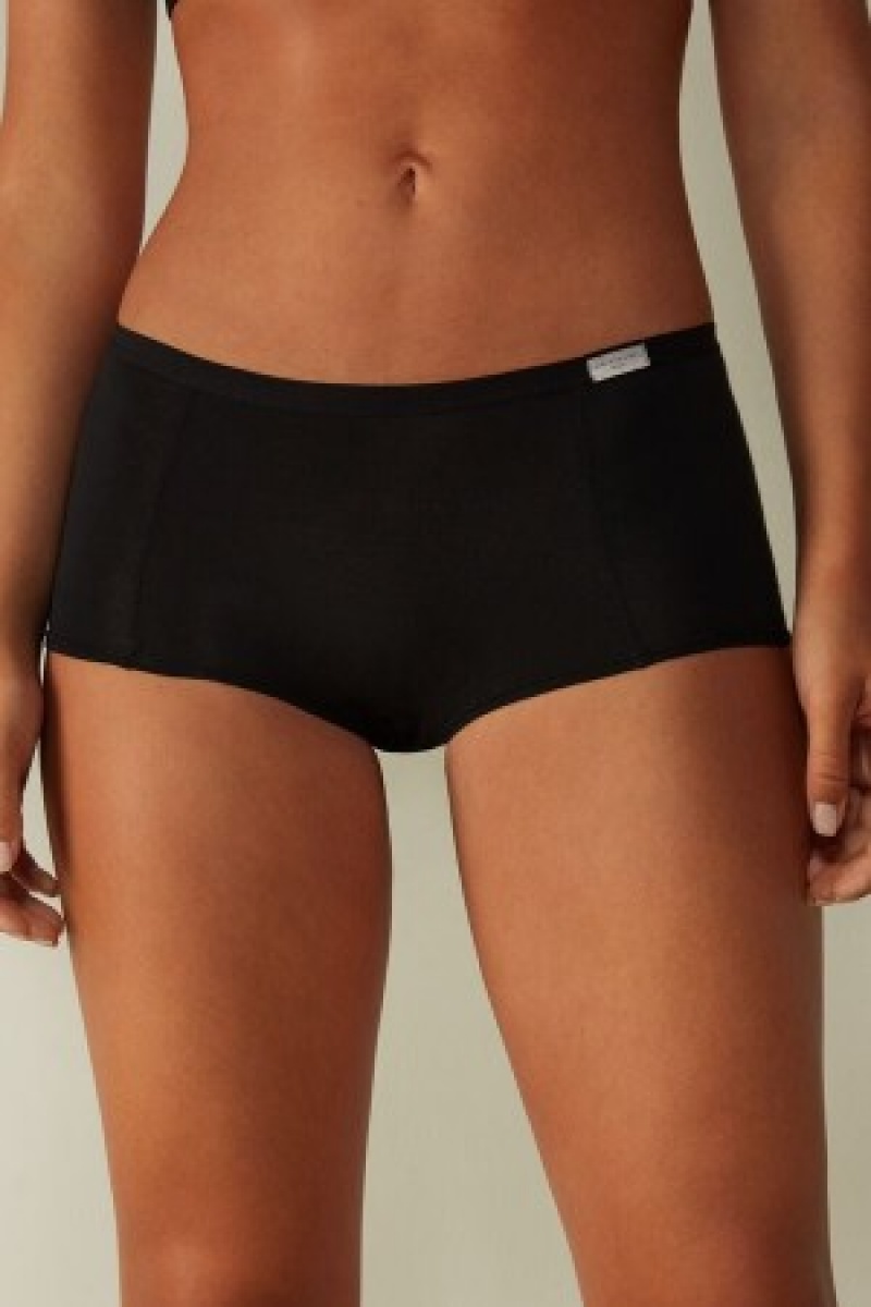 Intimissimi Katoenen Boyshorts Zwart | QBEUV83088